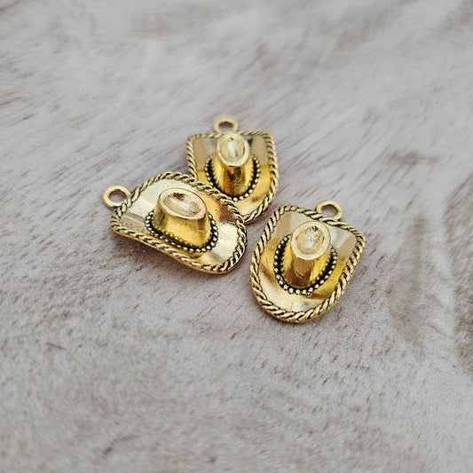 Custom Charm Gold Cowboy Hat Custom Charm Necklace