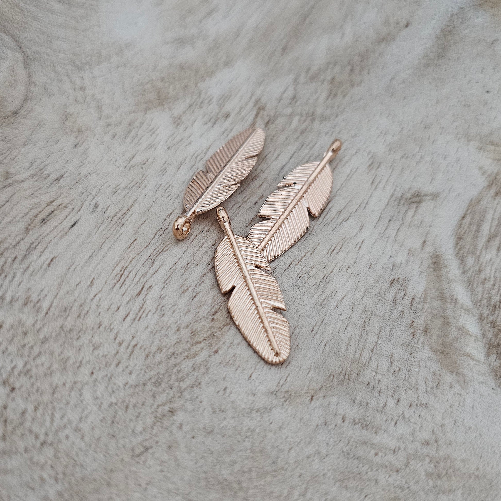 Custom Charm Gold Feather Custom Charm Necklace