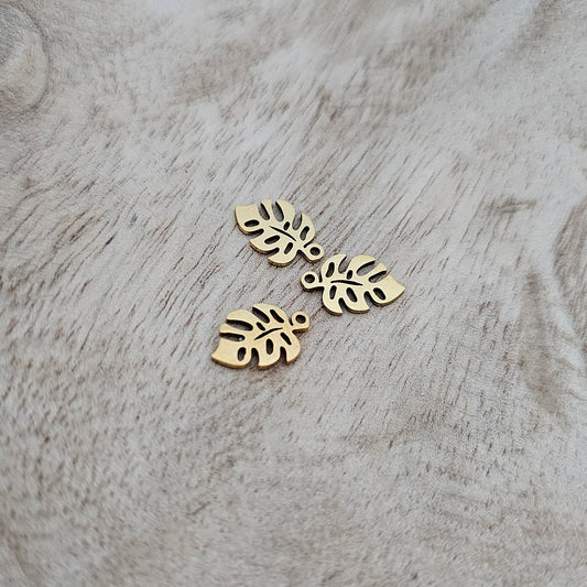 Custom Charm Gold Palm Leaf Custom Charm Necklace