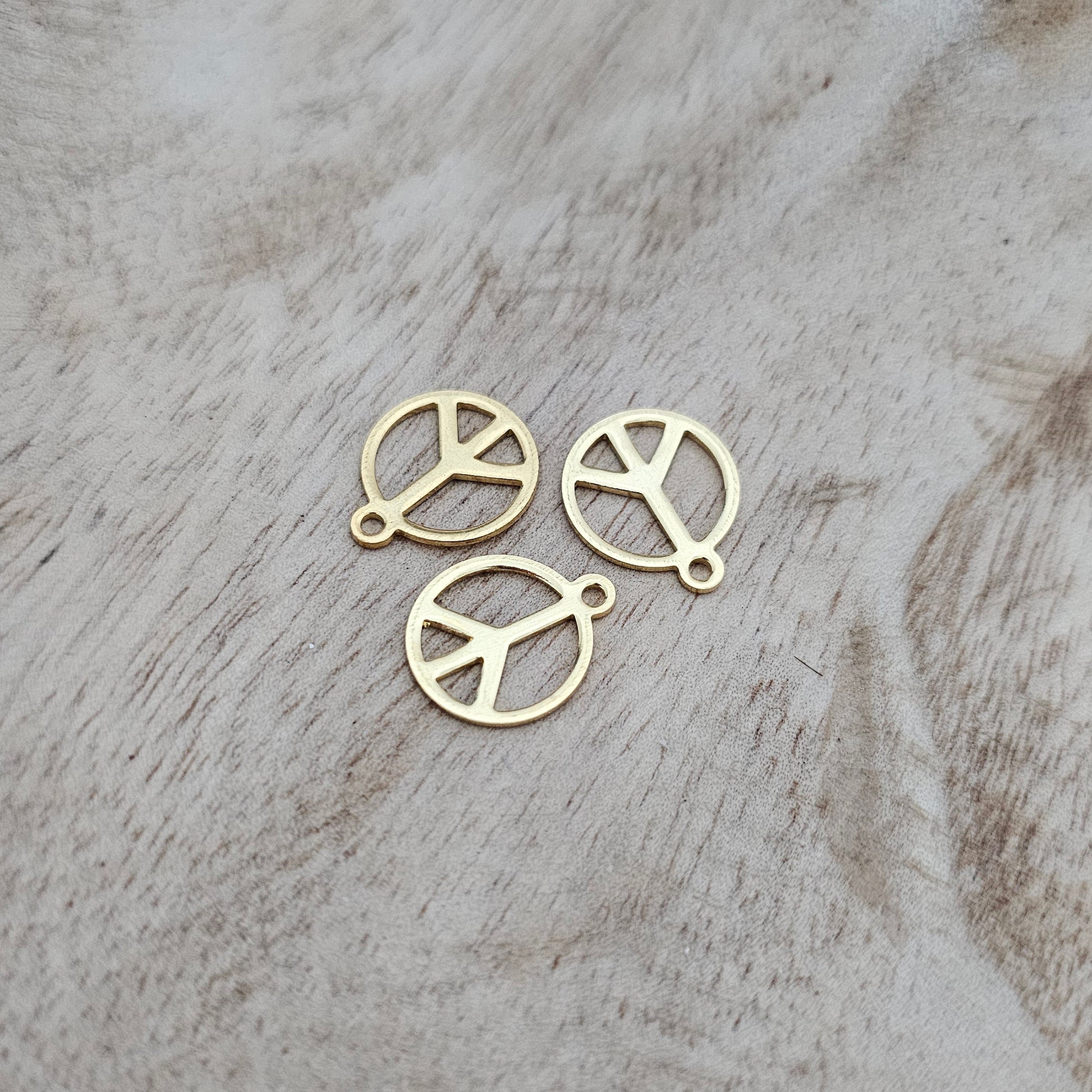 Custom Charm Gold Peace Sign Custom Charm Necklace