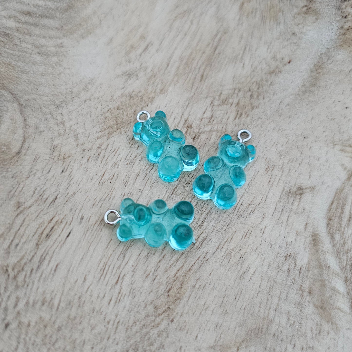 Custom Charm Gummy Bear Light Blue Custom Charm Necklace