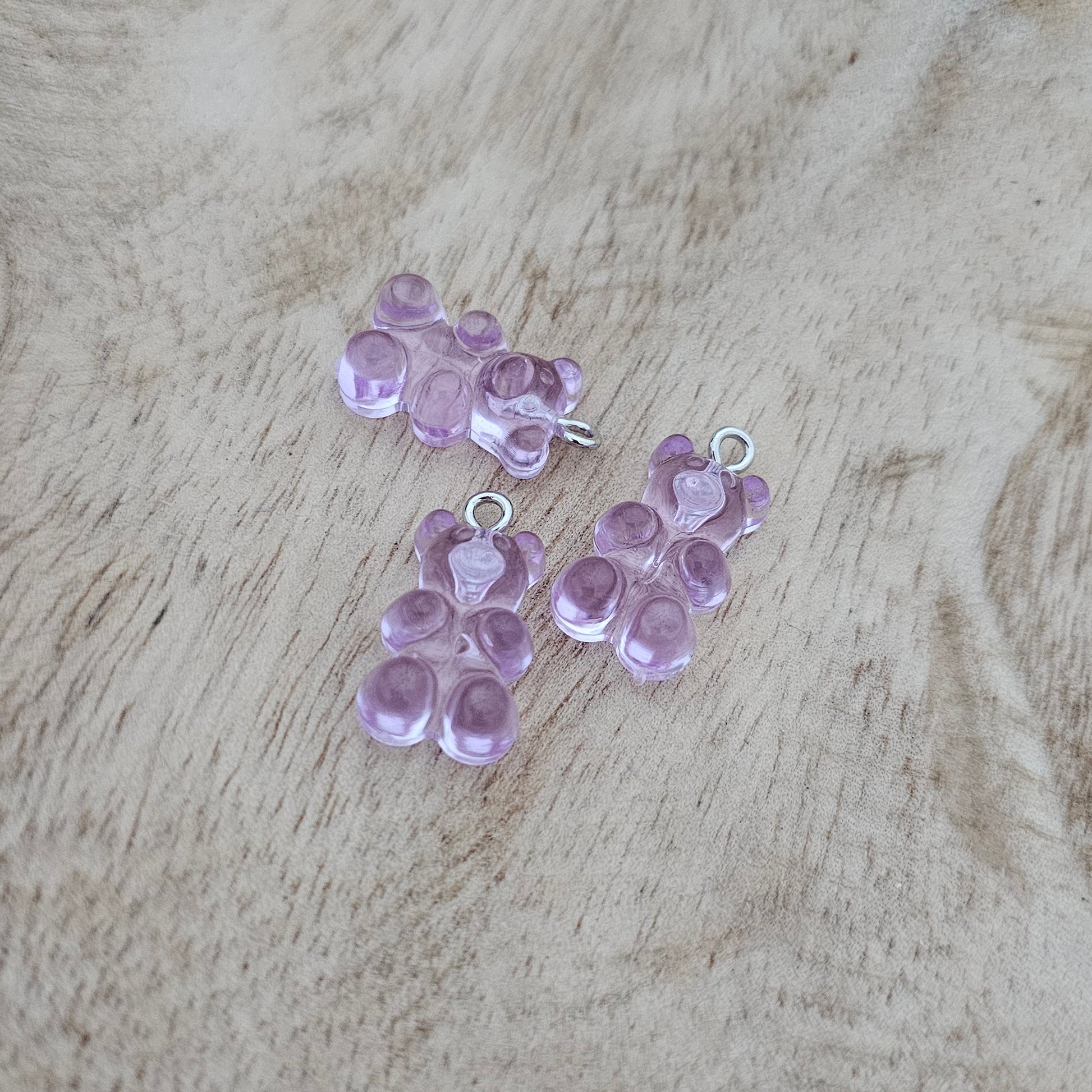 Custom Charm Gummy Bear Light Purple Custom Charm Necklace