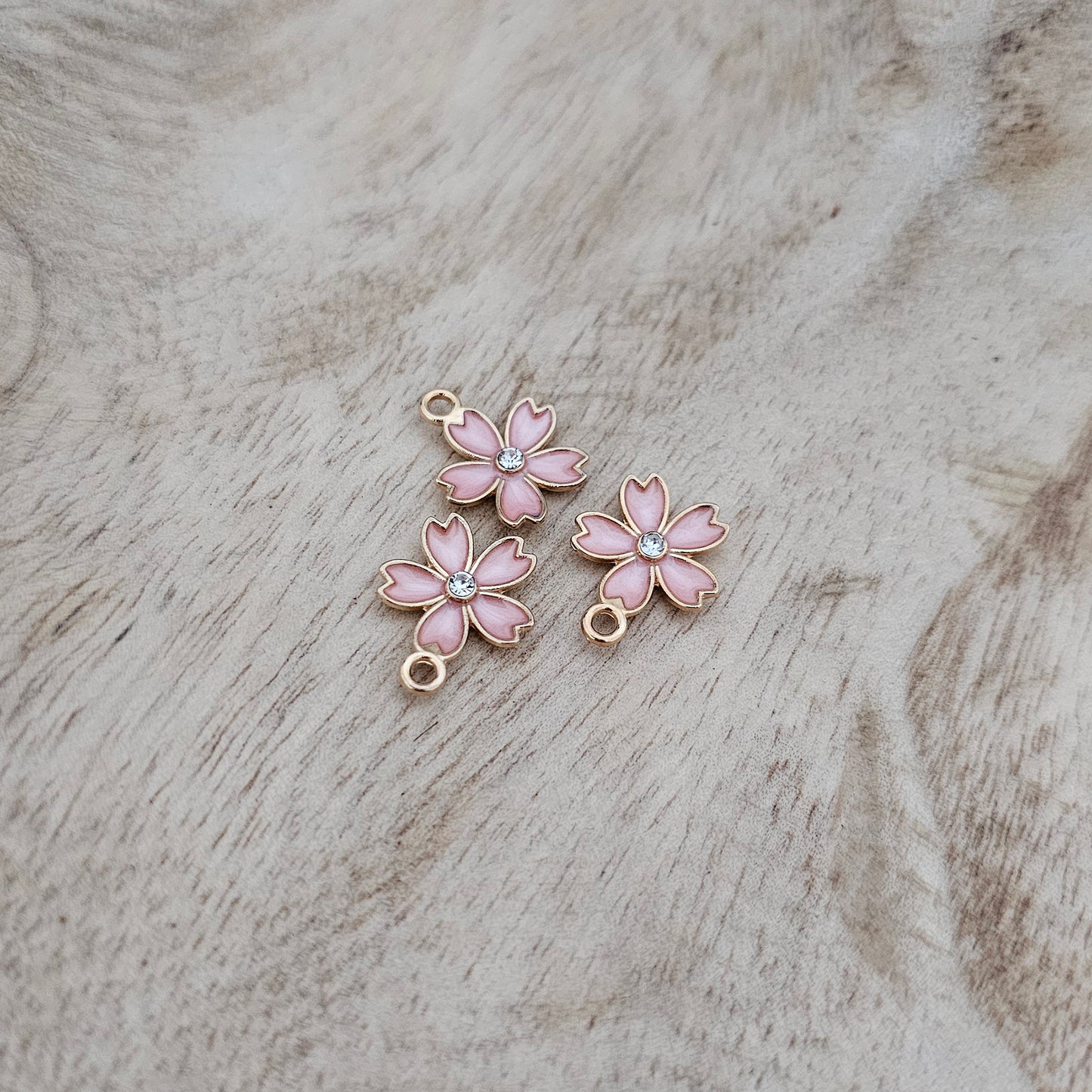 Custom Charm Heart Pearl Flower Pink Custom Charm Necklace