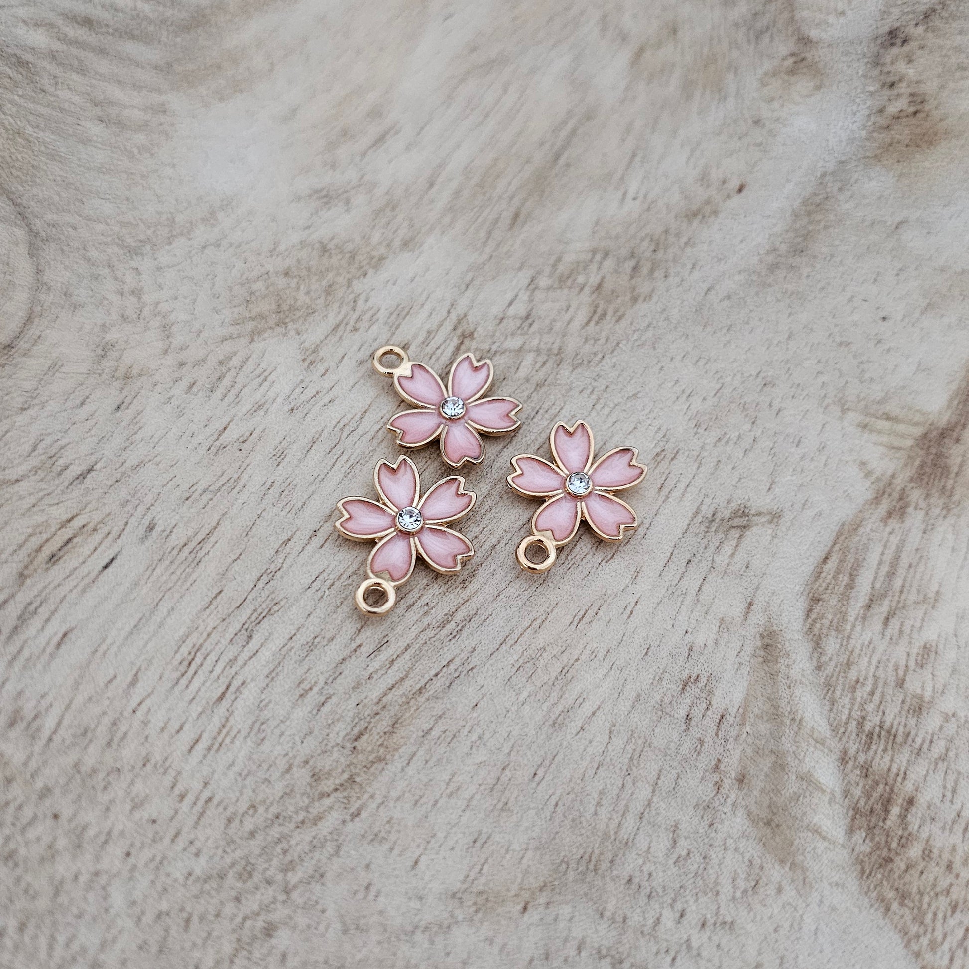 Custom Charm Heart Pearl Flower Pink Custom Charm Necklace