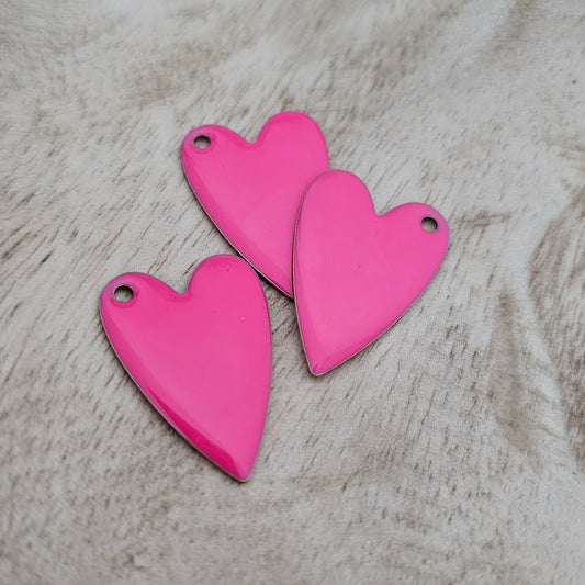 Custom Charm Large Pink Heart Custom Charm Necklace