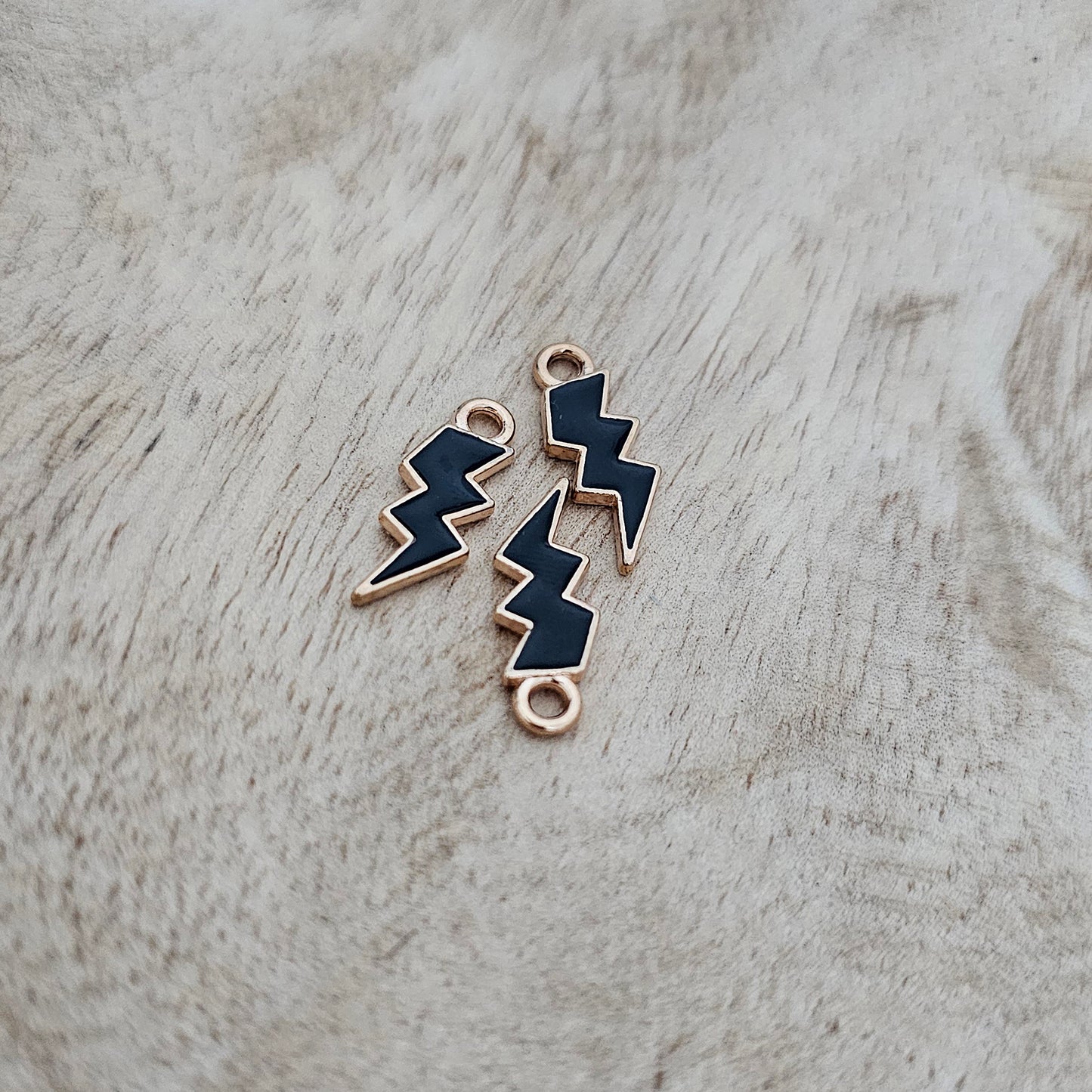 Custom Charm Lightening Bolt Black Custom Charm Necklace