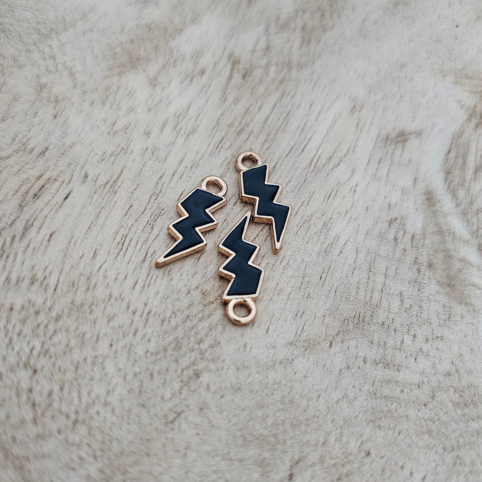 Custom Charm Lightening Bolt Black Custom Charm Necklace