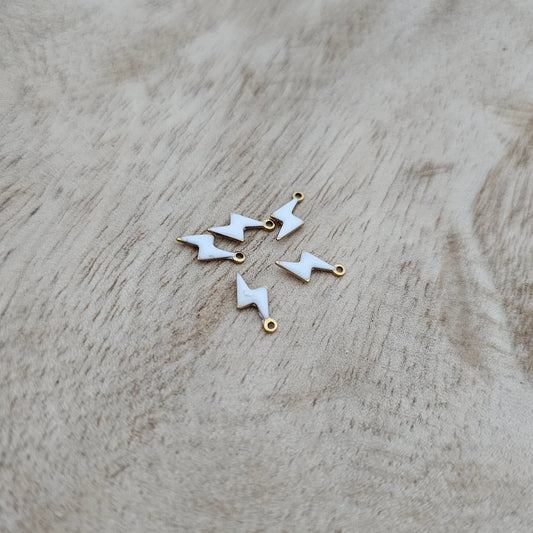 Custom Charm Lightening Bolt Mini White Custom Charm Necklace