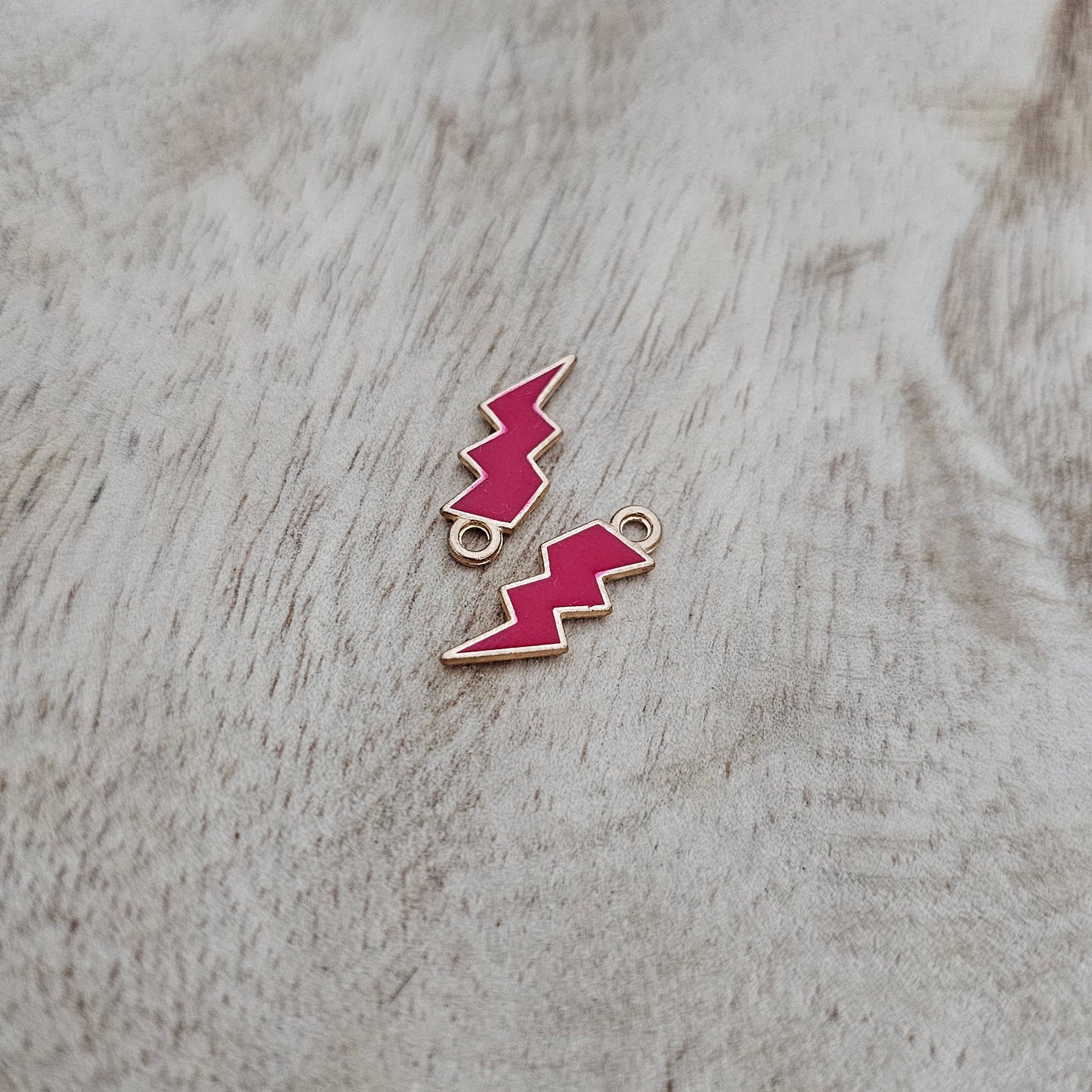 Custom Charm Lightening Bolt Red Custom Charm Necklace