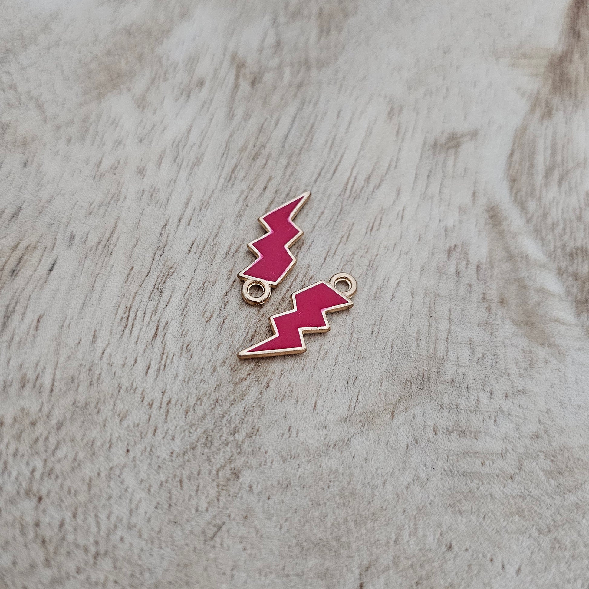 Custom Charm Lightening Bolt Red Custom Charm Necklace