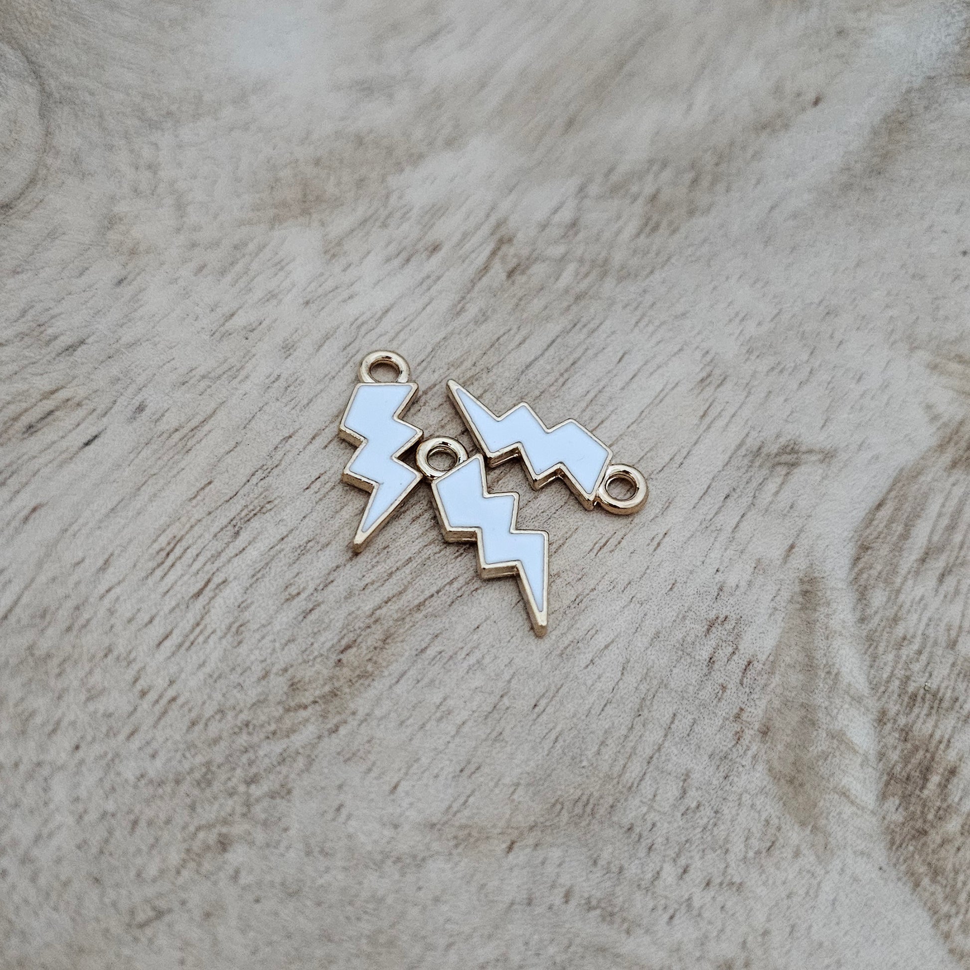 Custom Charm Lightening Bolt White Custom Charm Necklace