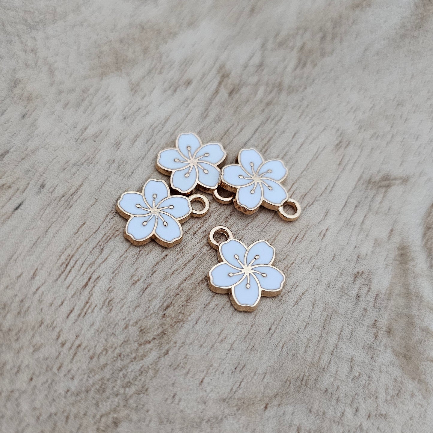 Custom Charm Magnolia Flower White Custom Charm Necklace