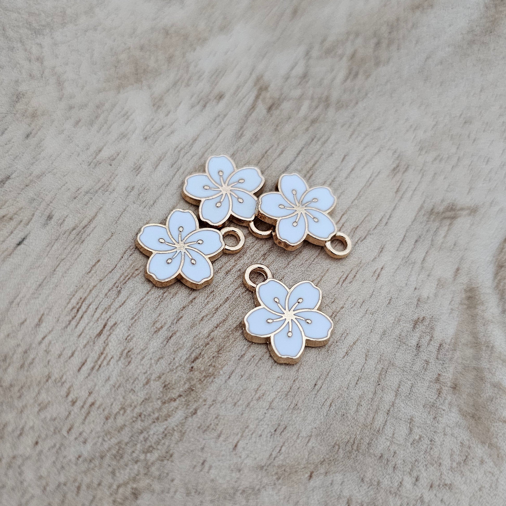 Custom Charm Magnolia Flower White Custom Charm Necklace