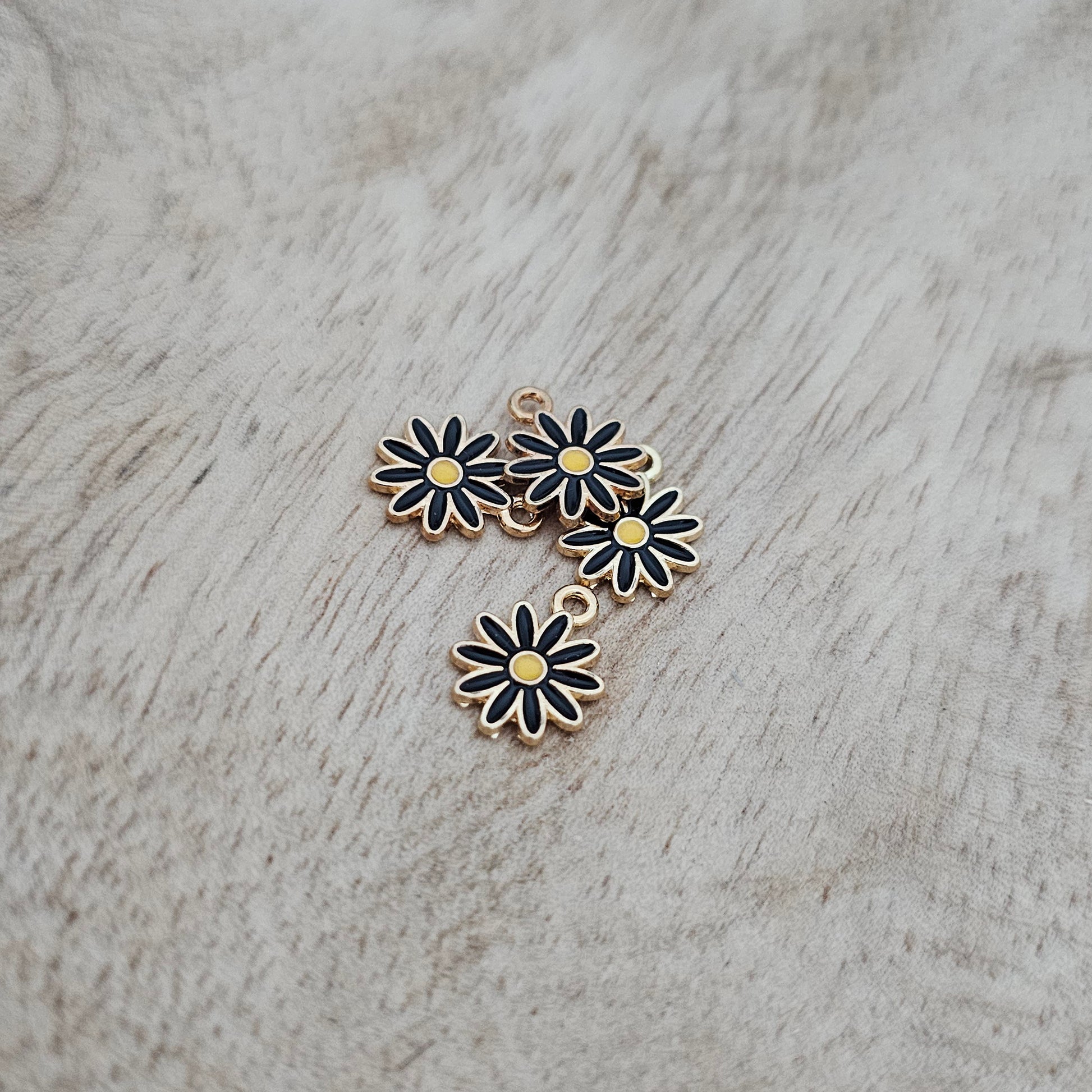 Custom Charm Mini Daisy Black Custom Charm Necklace