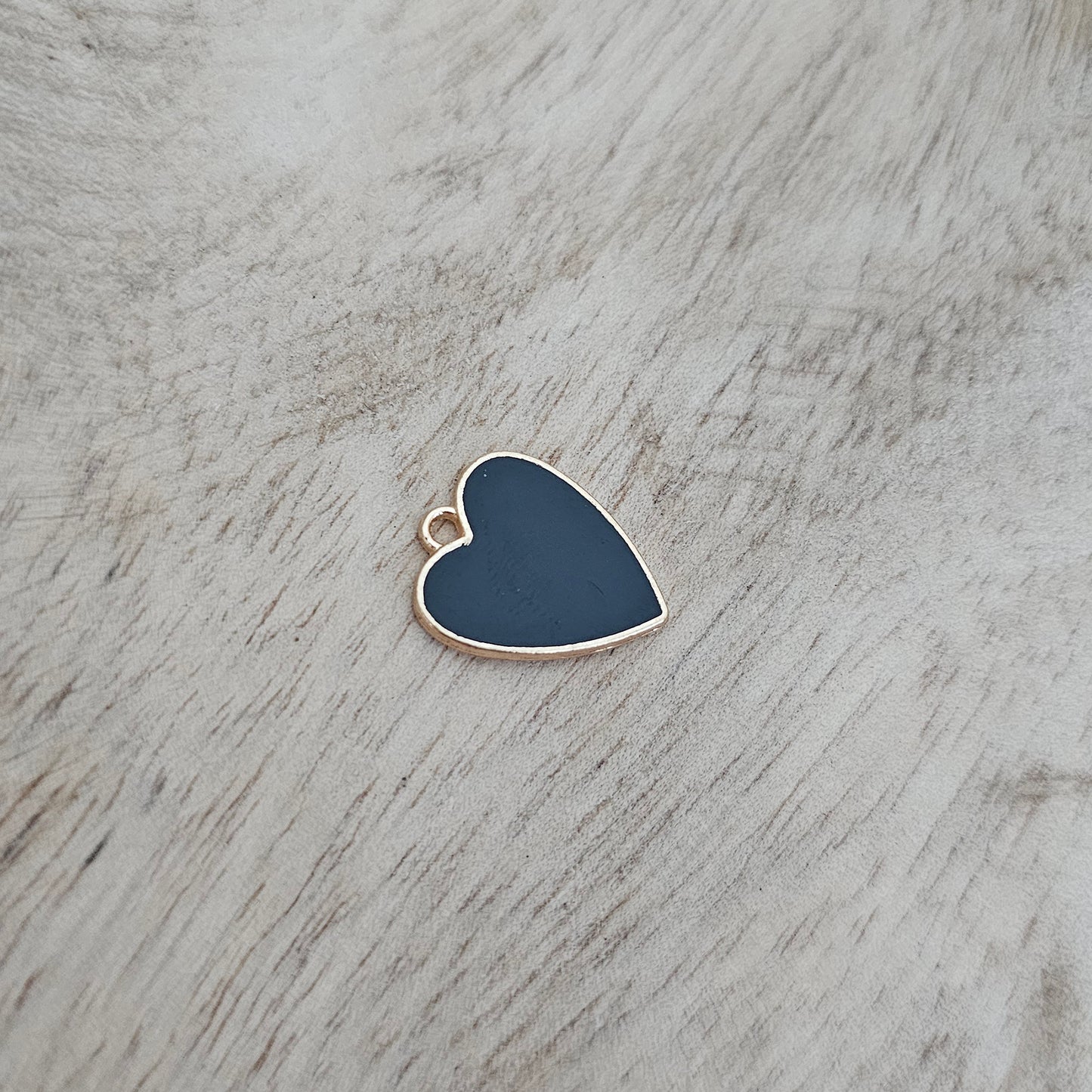 Custom Charm Necklace Black Heart Charm