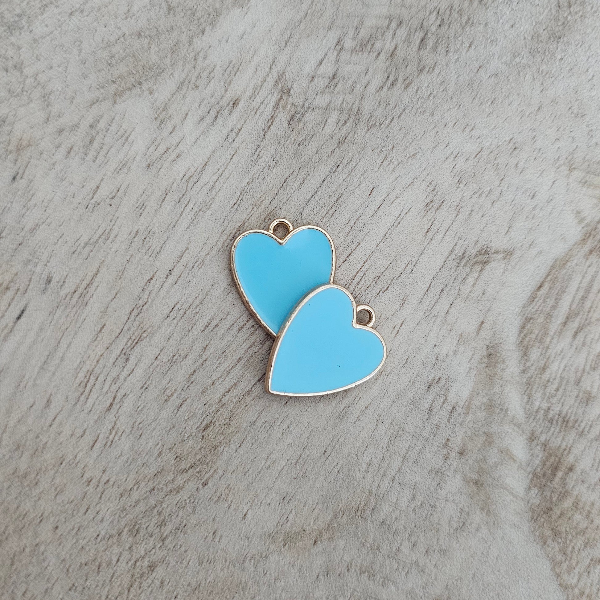 Custom Charm Necklace Blue Heart Charm