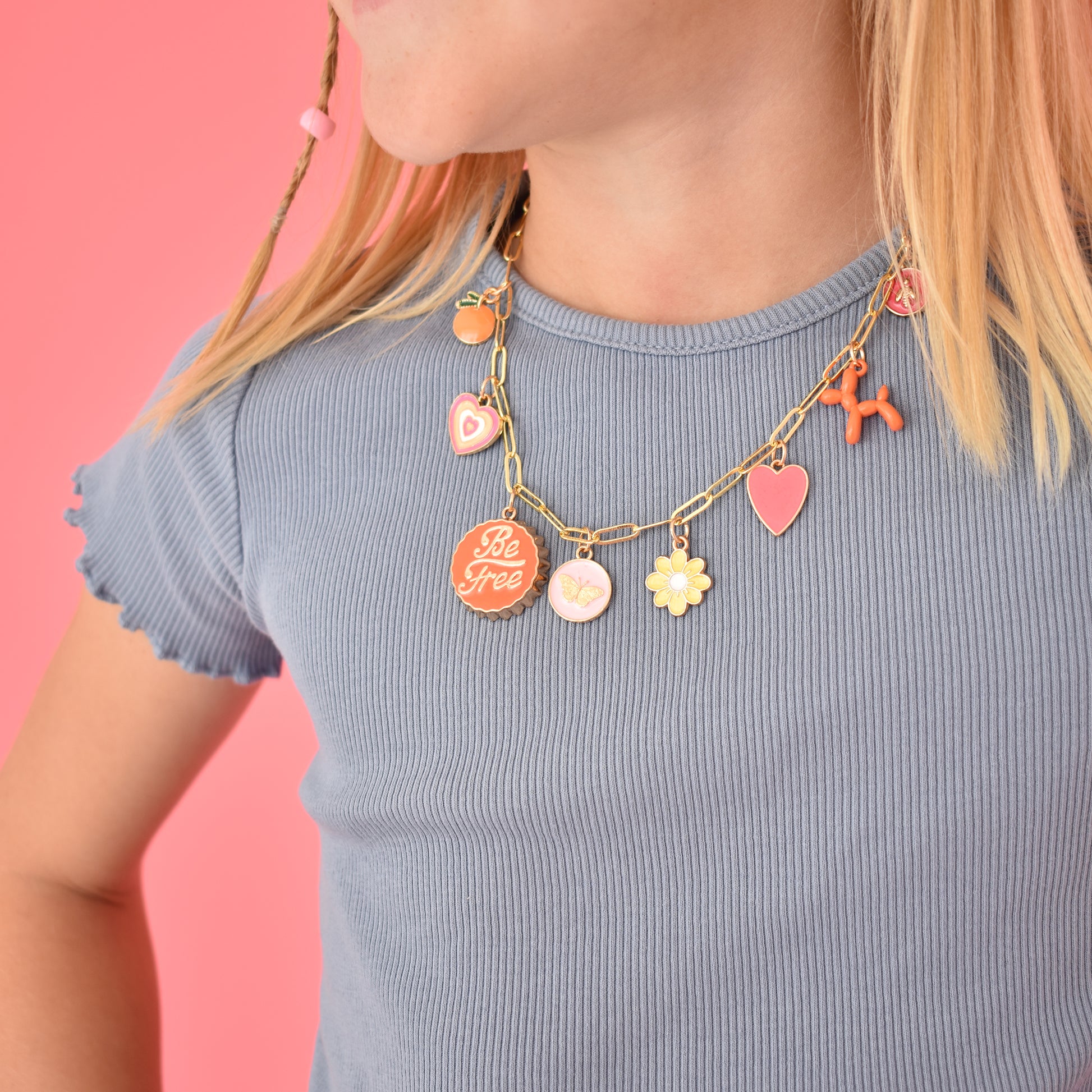 Custom Charm Necklace Gold Balloon Dog