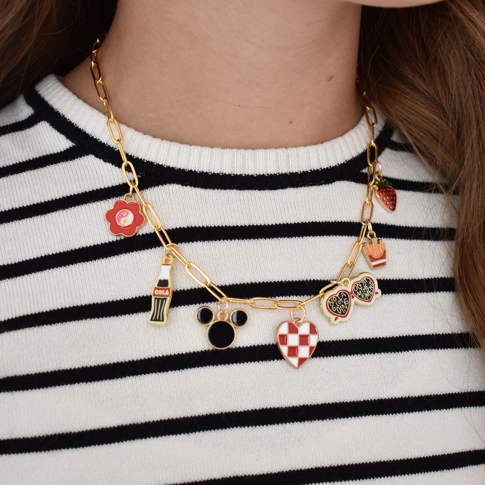 Custom Charm Necklace Gold Coke Charm