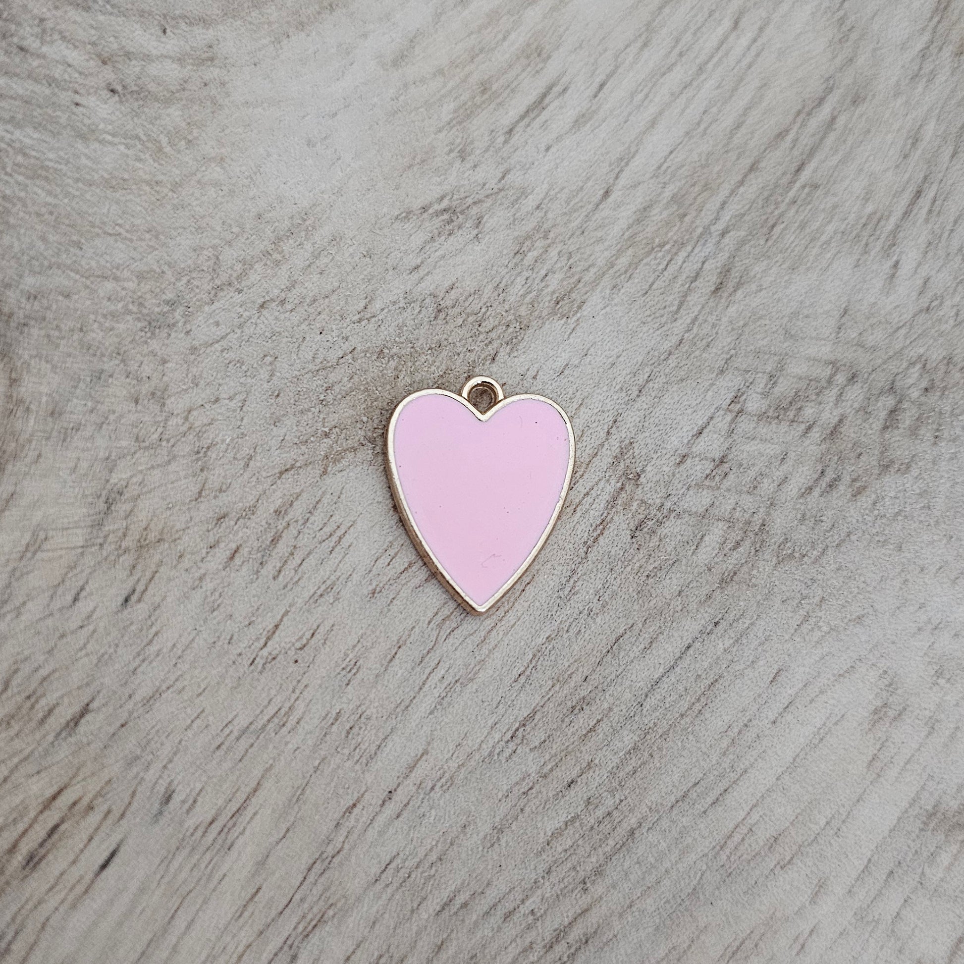 Custom Charm Necklace Light Pink Heart Charm