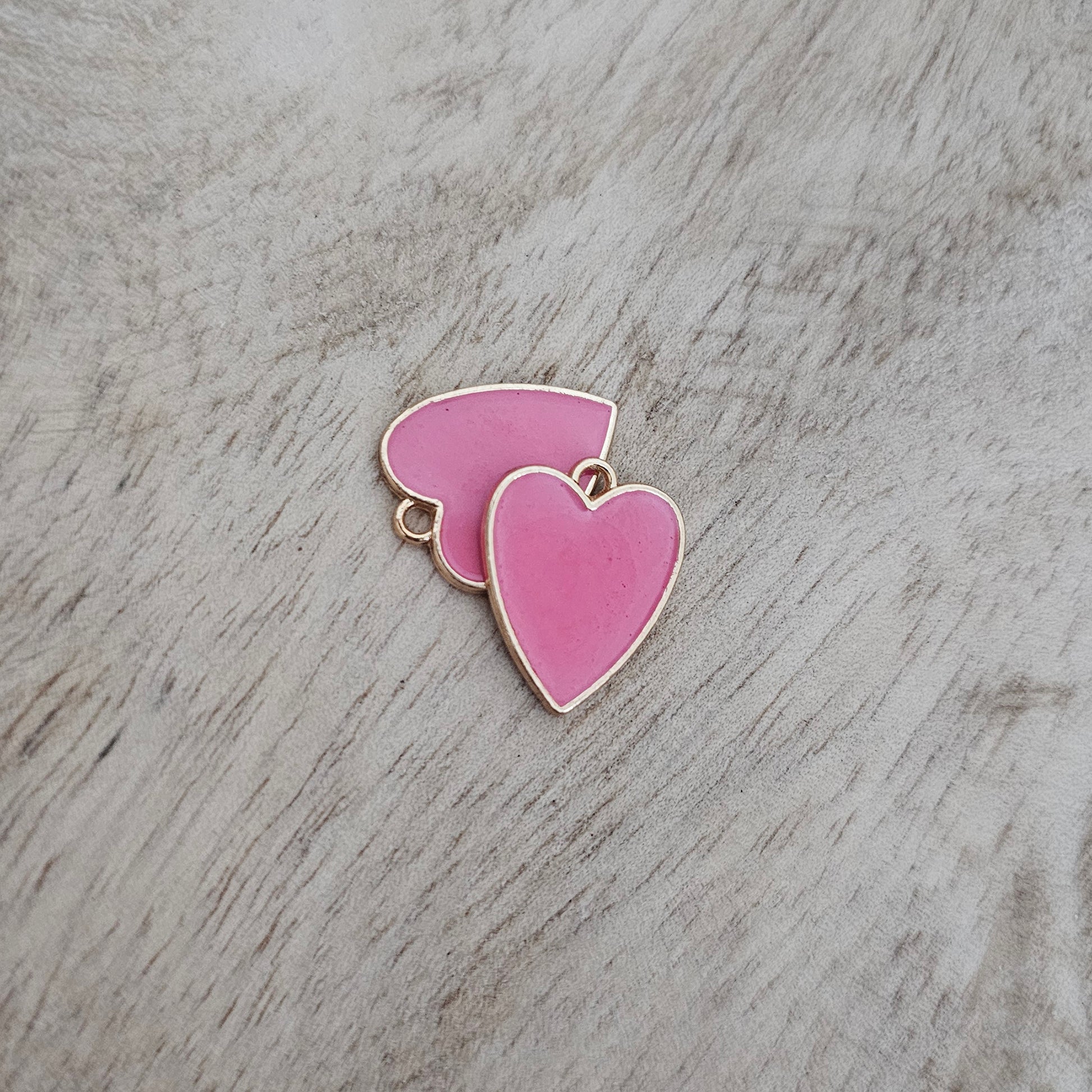 Custom Charm Necklace Pink Heart Charm