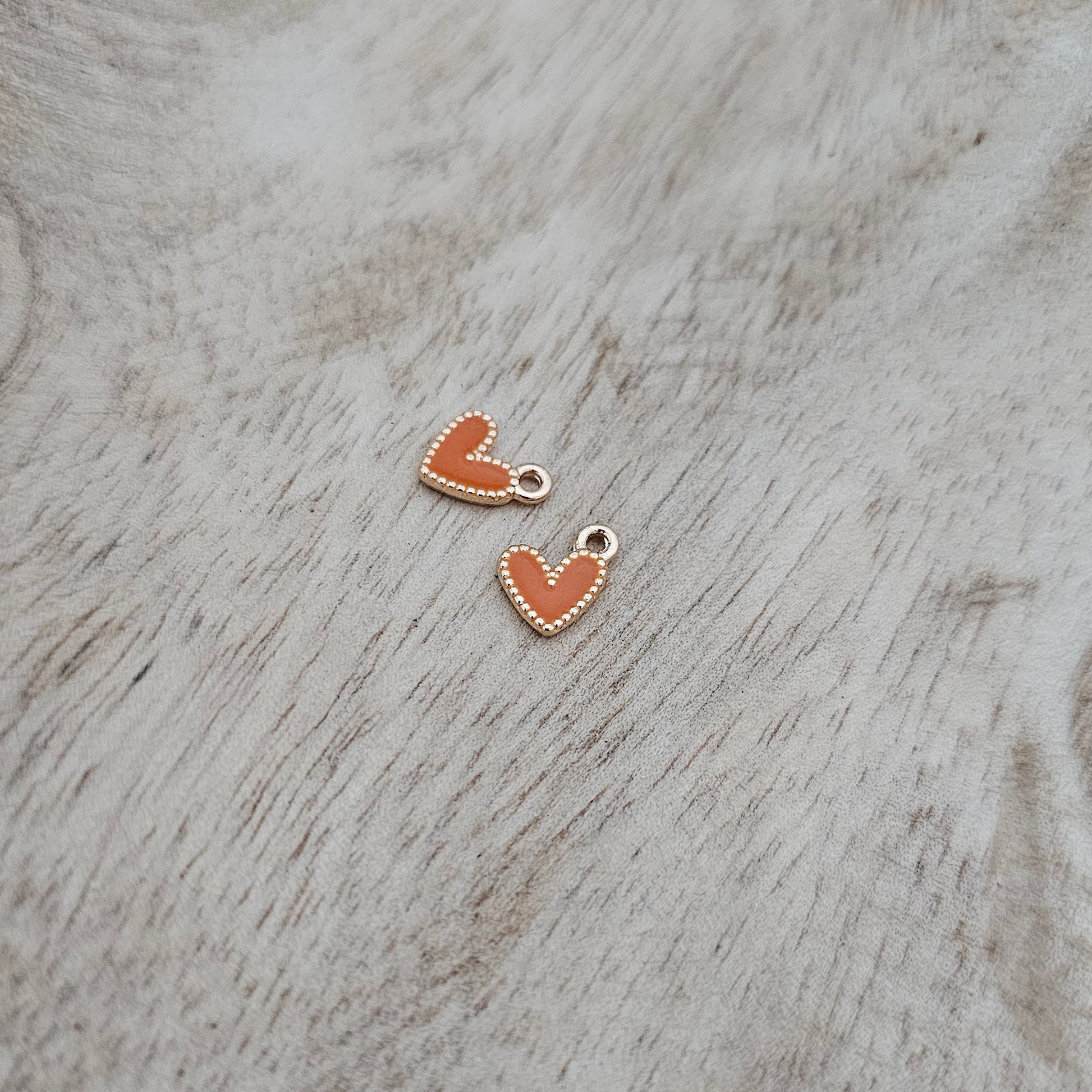 Custom Charm Orange Mini Heart Charm Custom Charm Necklace