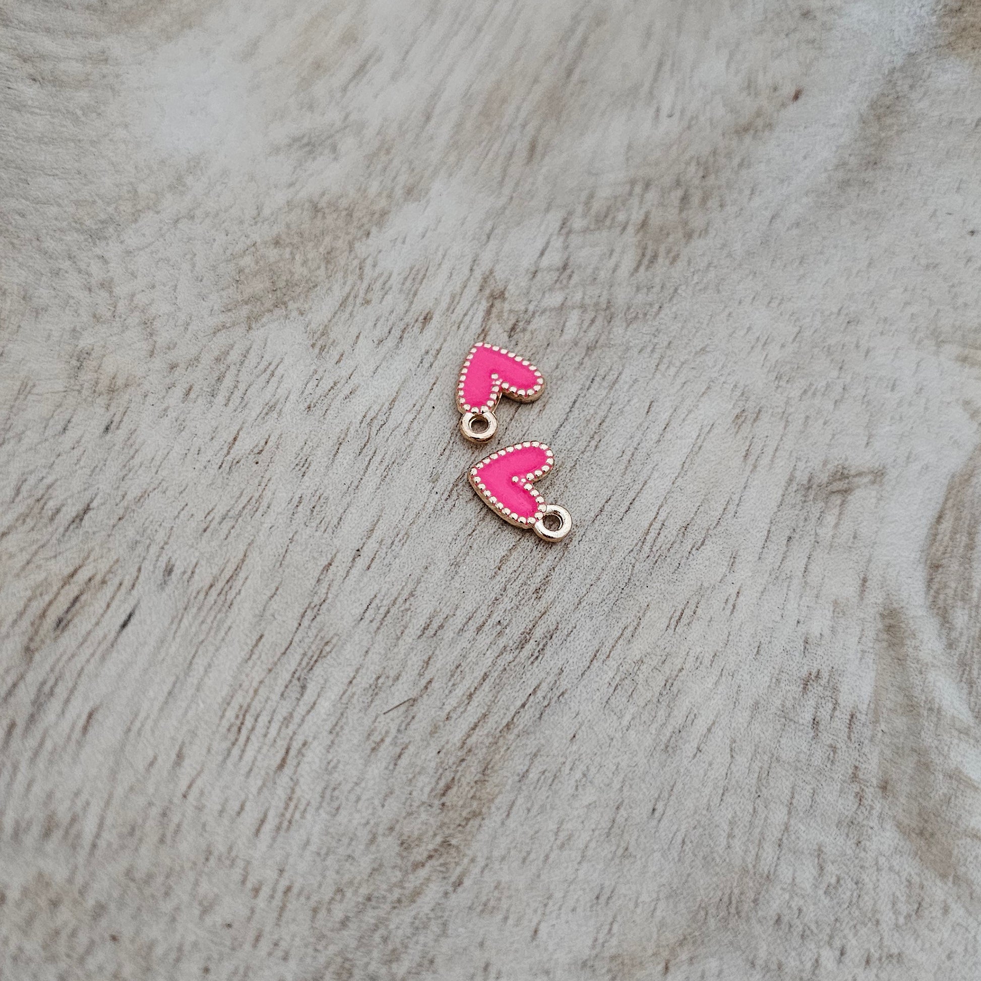 Custom Charm Pink Mini Heart Charm Custom Charm Necklace