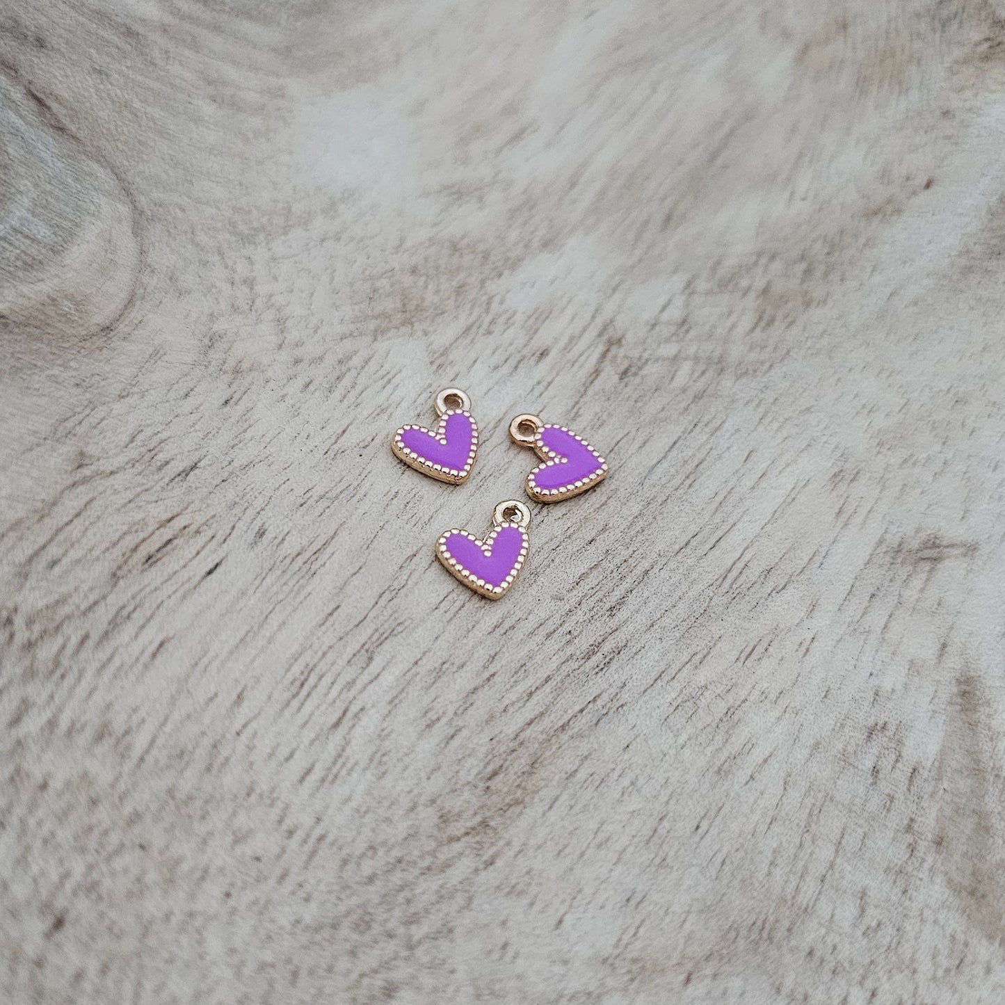 Custom Charm Purple Mini Heart Charm Custom Charm Necklace