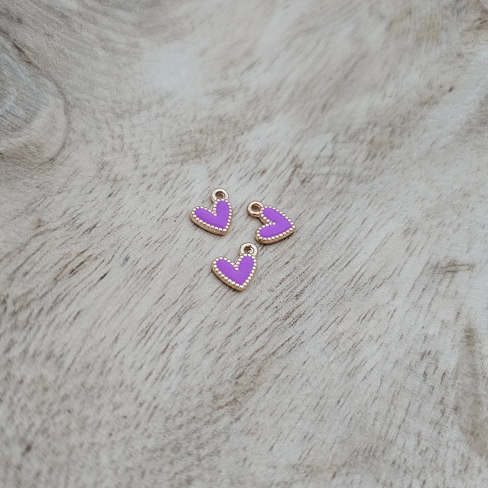 Custom Charm Purple Mini Heart Charm Custom Charm Necklace