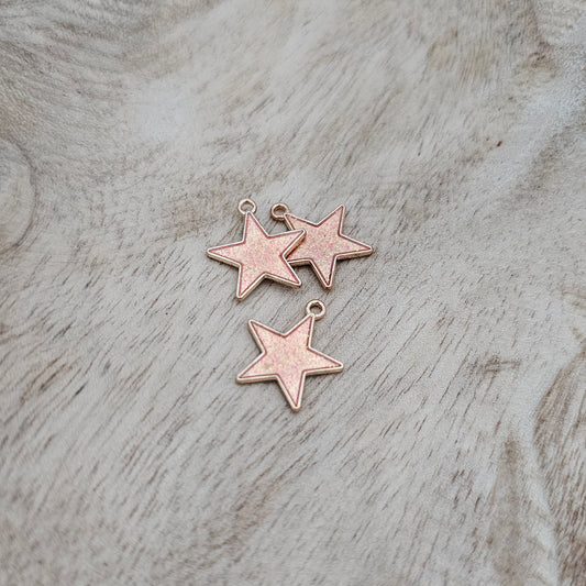 Custom Charm Rose Gold Sparkle Star Custom Charm Necklace