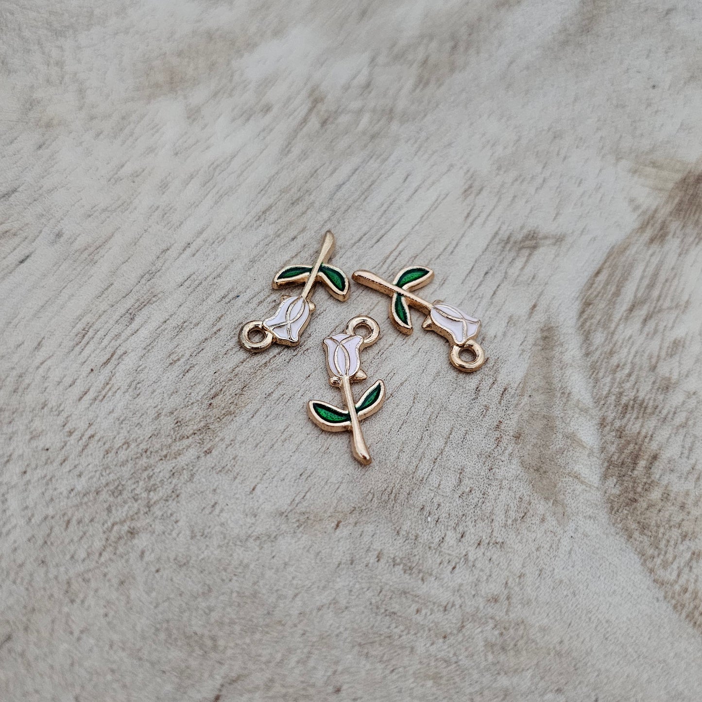Custom Charm Stem Rose Custom Charm Necklace
