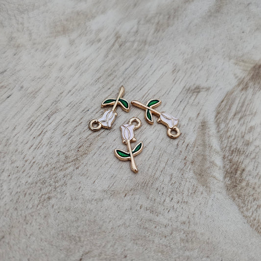Custom Charm Stem Rose Custom Charm Necklace
