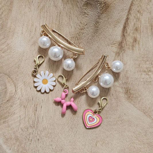 Custom Charm Shoe Pins Pearls Charms