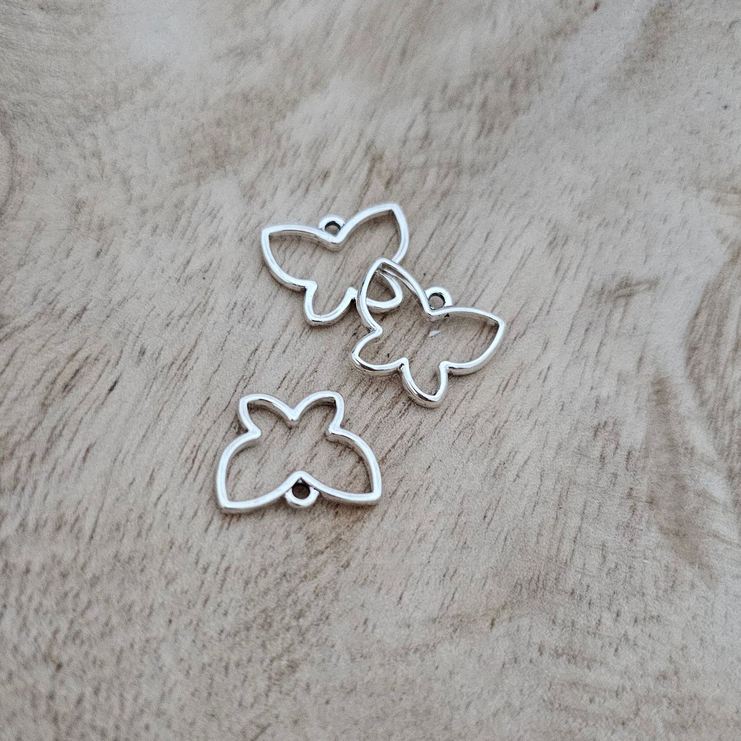 Custom Charm Silver Outline Butterfly Custom Charm Necklace