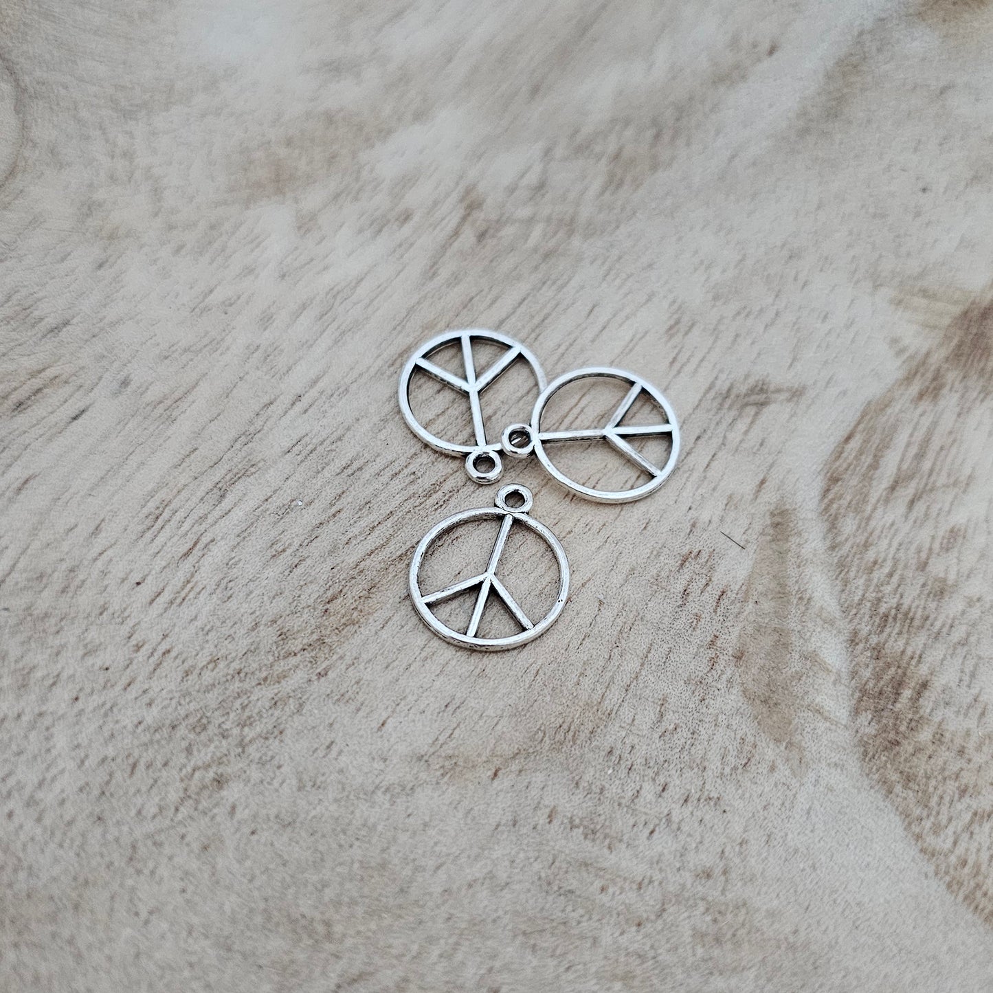 Custom Charm Silver Peace Sign Custom Charm Necklace