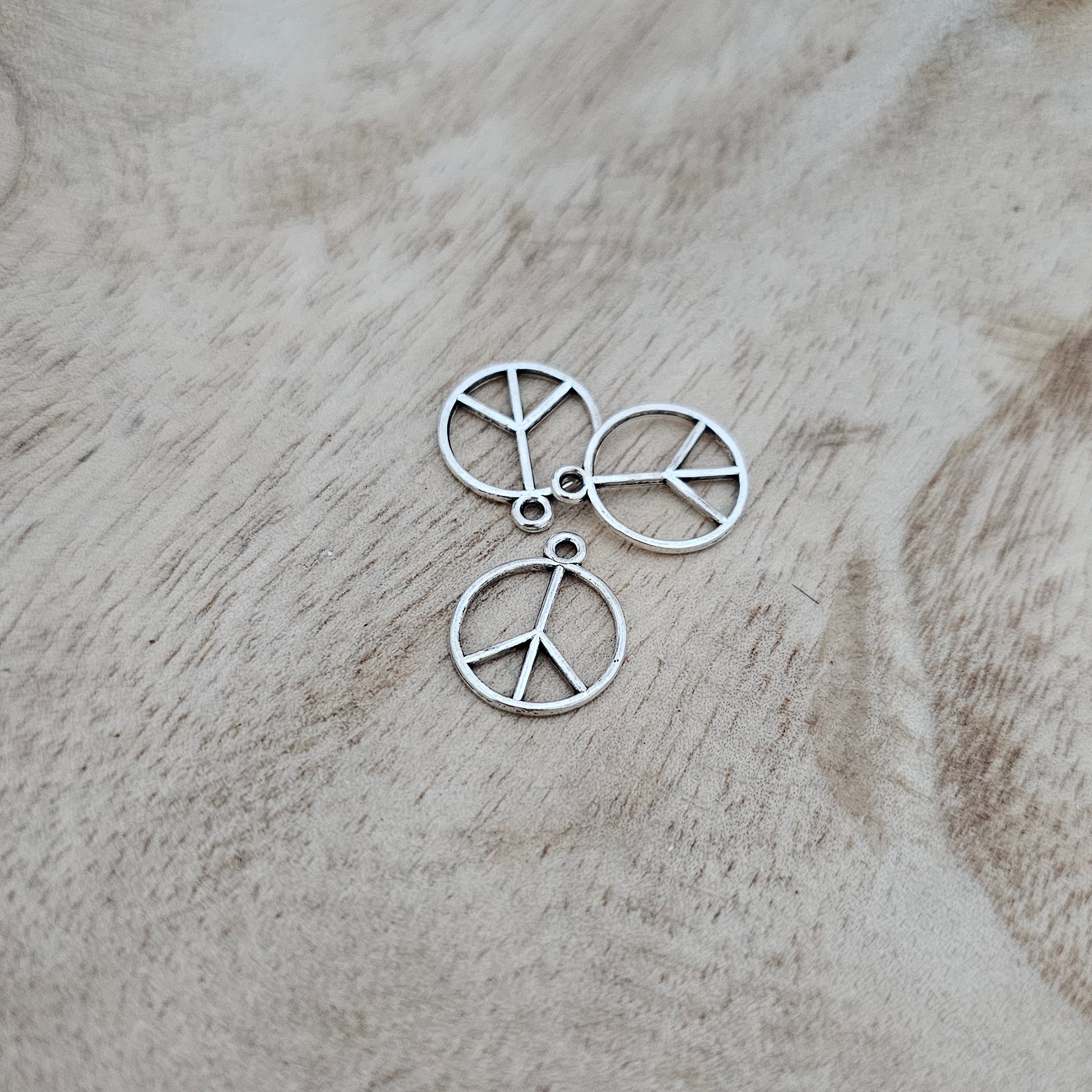 Custom Charm Silver Peace Sign Custom Charm Necklace
