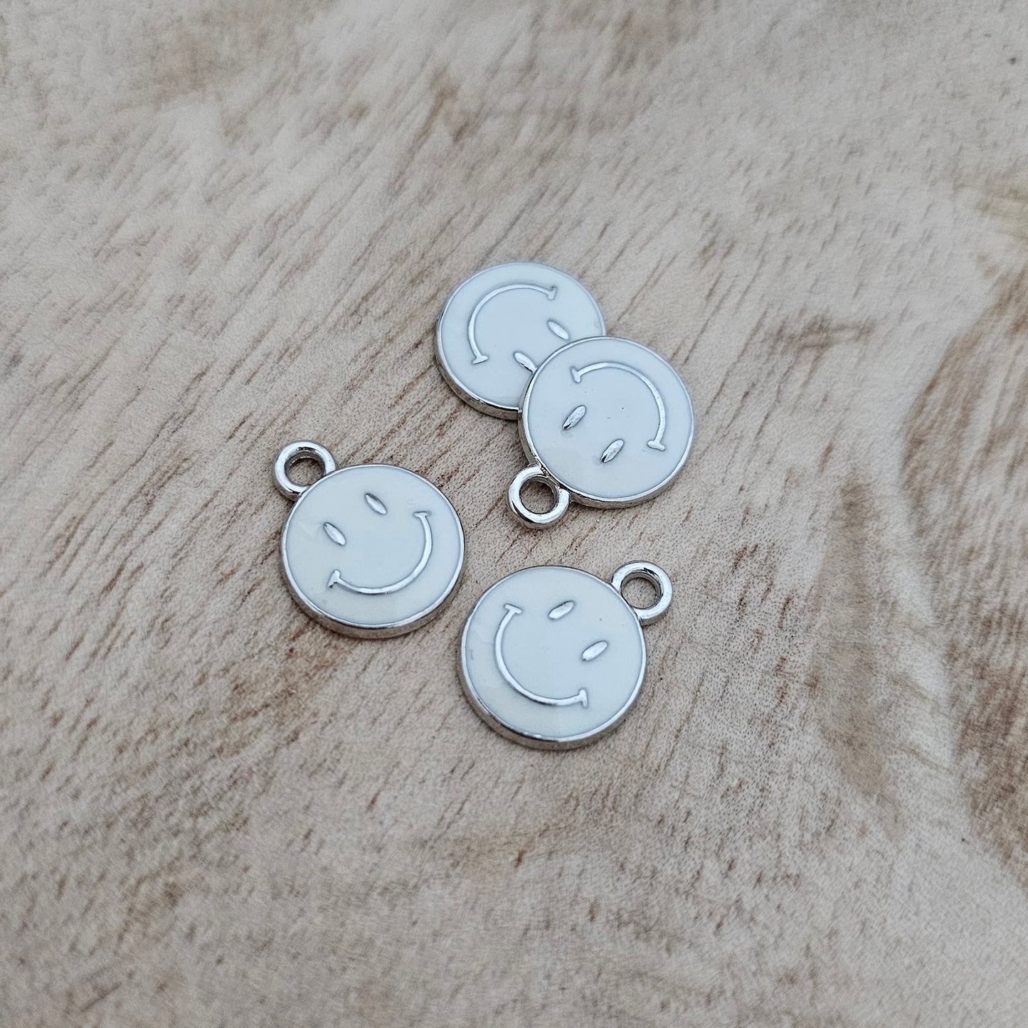 Custom Charm Silver Smiley Face Custom Charm Necklace