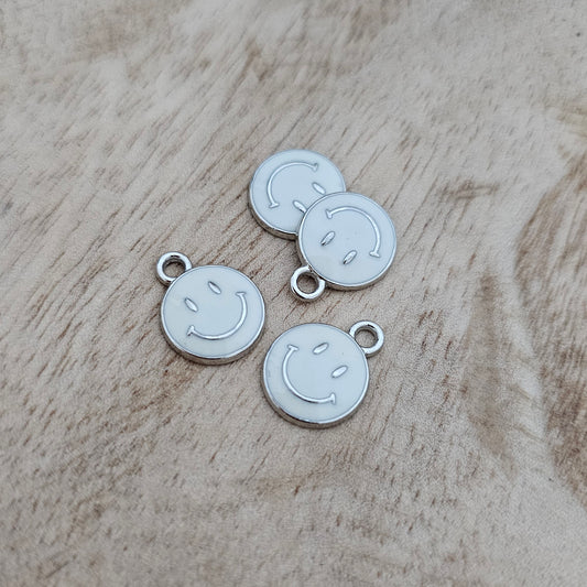 Custom Charm Silver Smiley Face Custom Charm Necklace