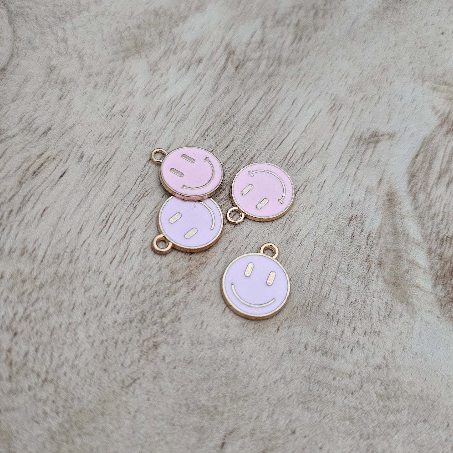 Custom Charm Smiley Face Light Pink Custom Charm Necklace