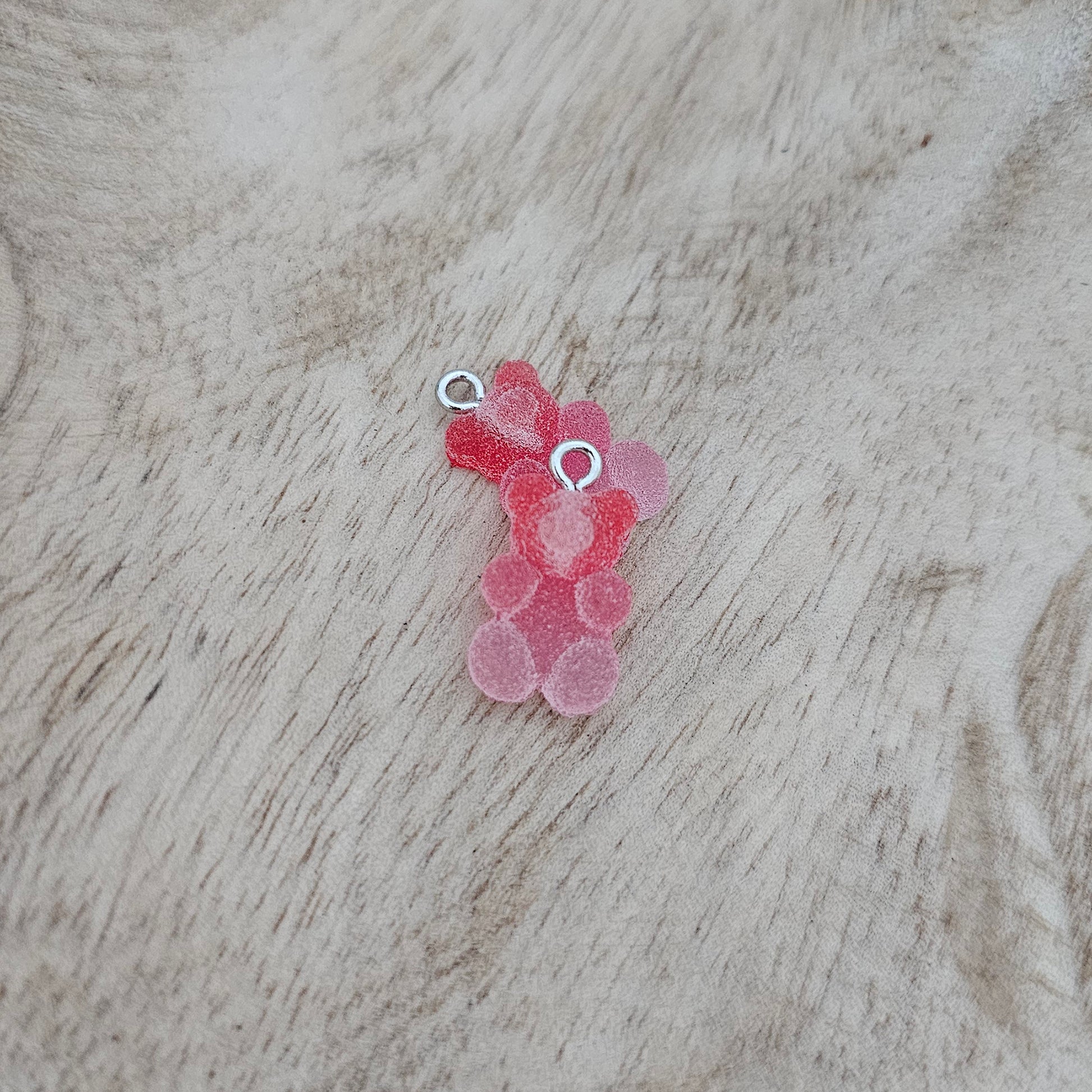 Custom Charm Sugar Coated Gummy Bear Pink Custom Charm Necklace
