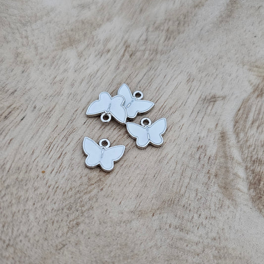 Custom Charm White Butterfly Custom Charm Necklace
