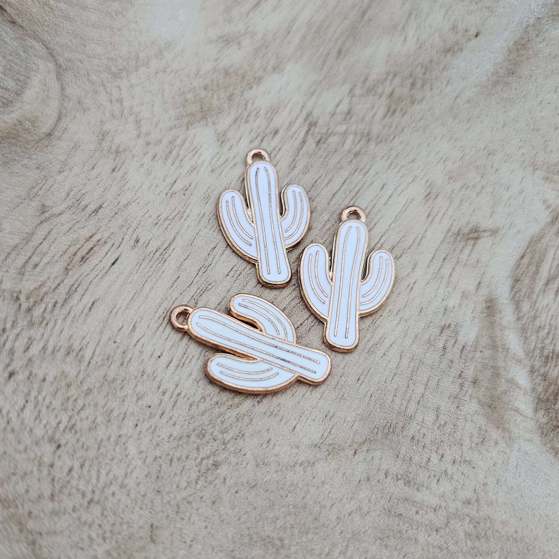Custom Charm White Cactus Charm