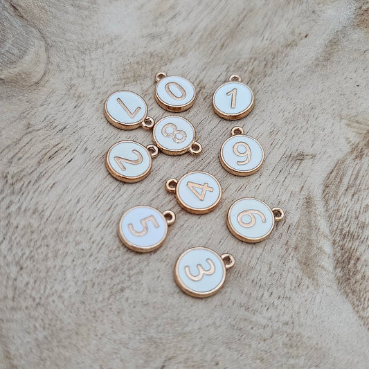 Custom Charm White Circle Number Custom Charm Necklace