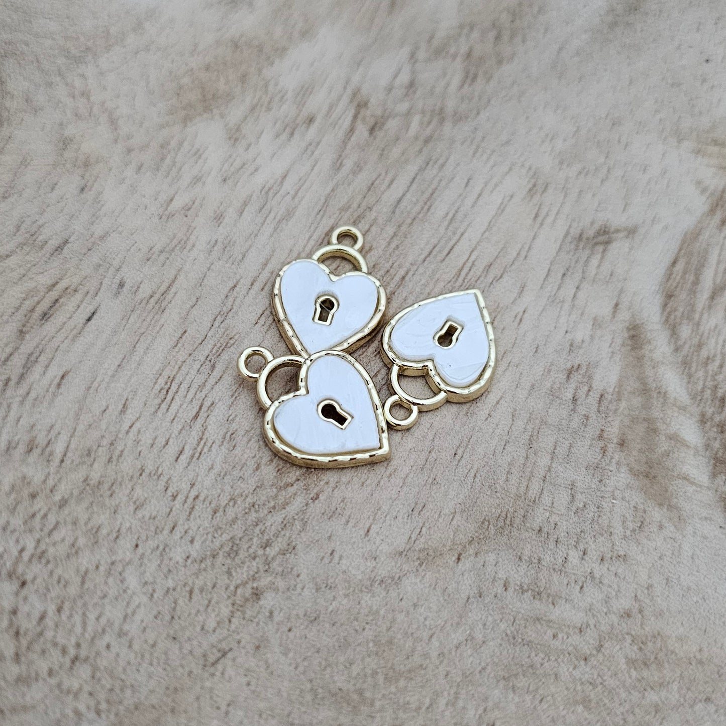 Custom Charm White Heart Lock Custom Charm Necklace