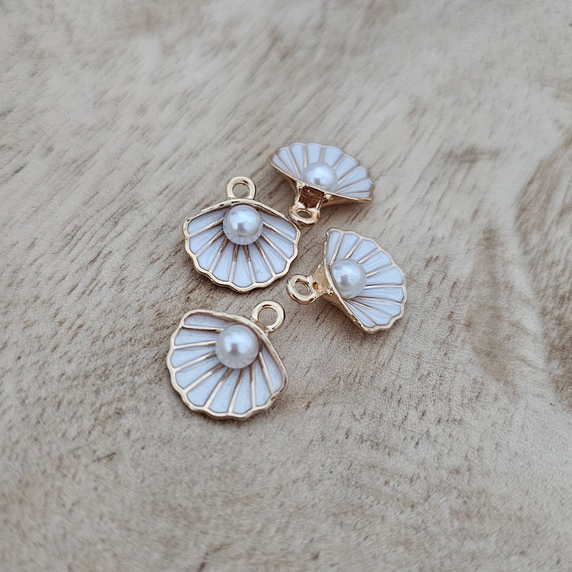 Custom Charm White Seashell Pearl Custom Charm Necklace