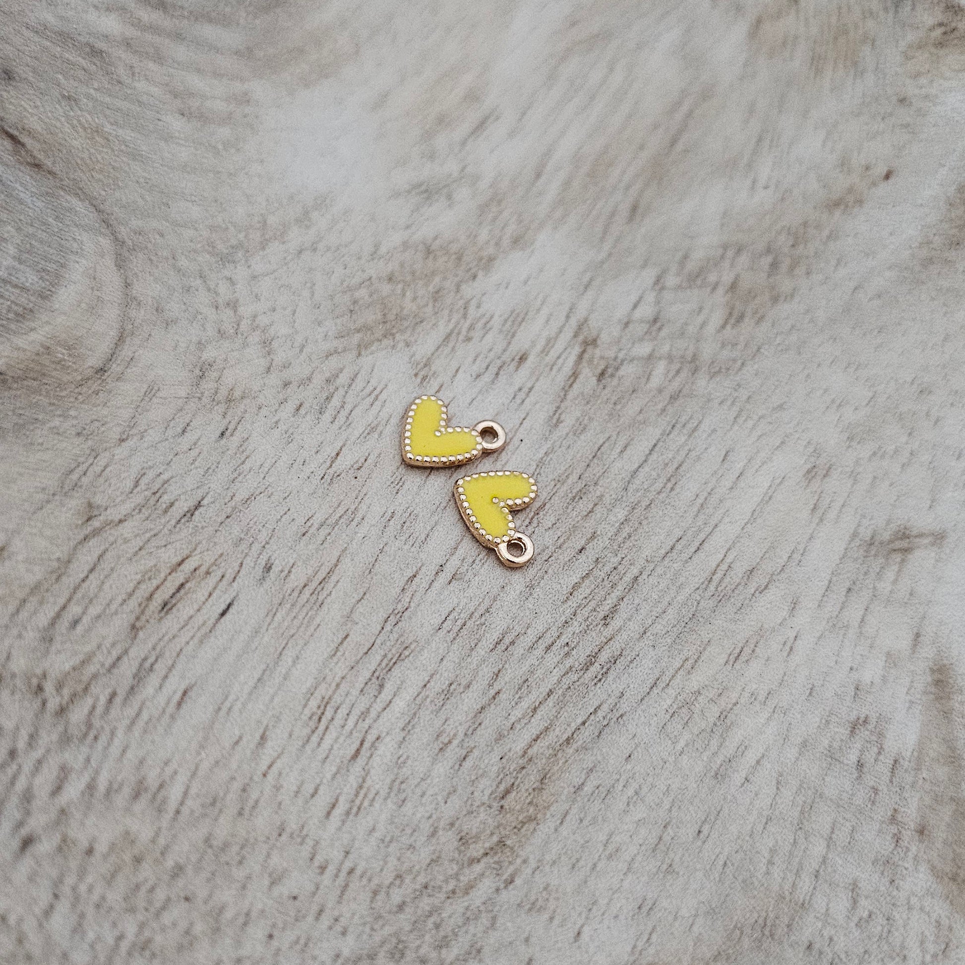 Custom Charm Yellow Mini Heart Charm Custom Charm Necklace
