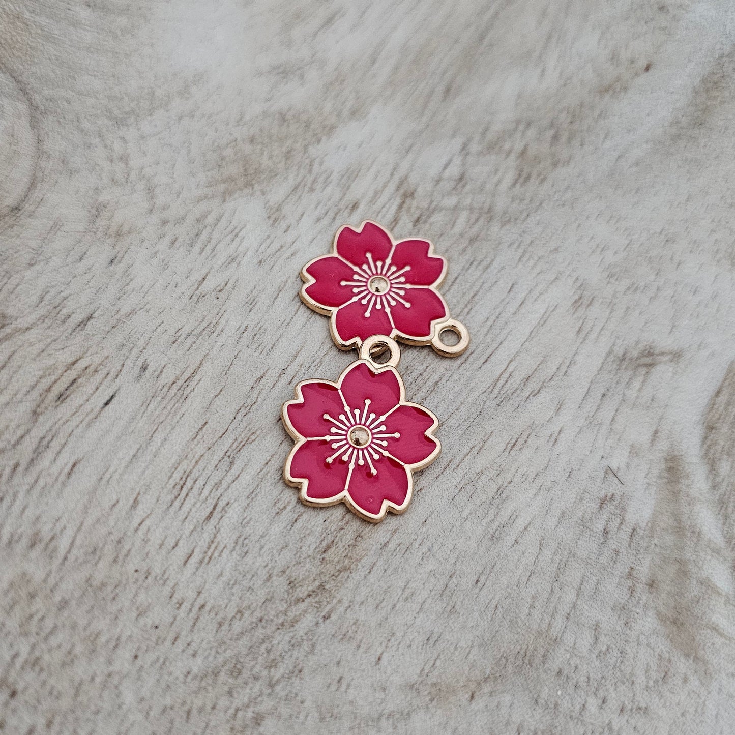Custom Charms Hawaiian Flower Red Custom Charm Necklace