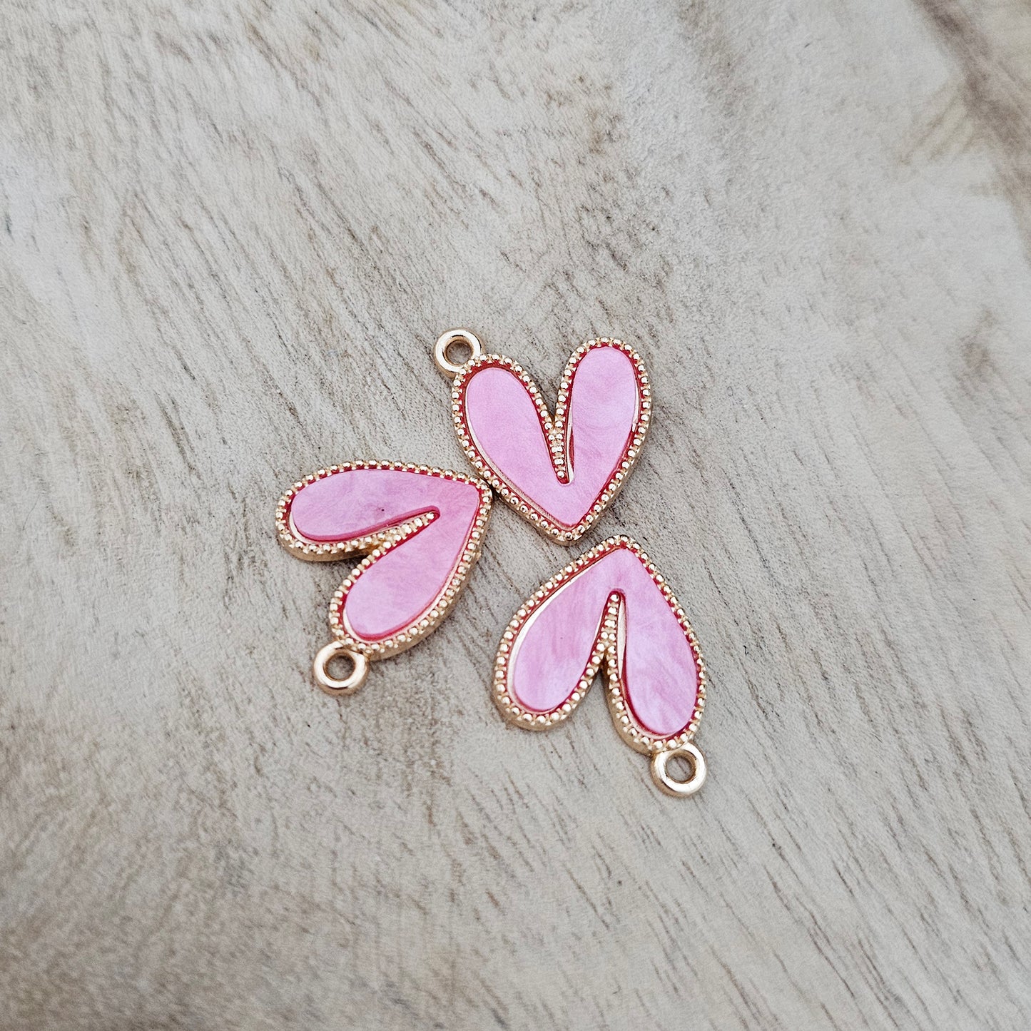 Funky Heart Pink Charm Custom Charm Necklace