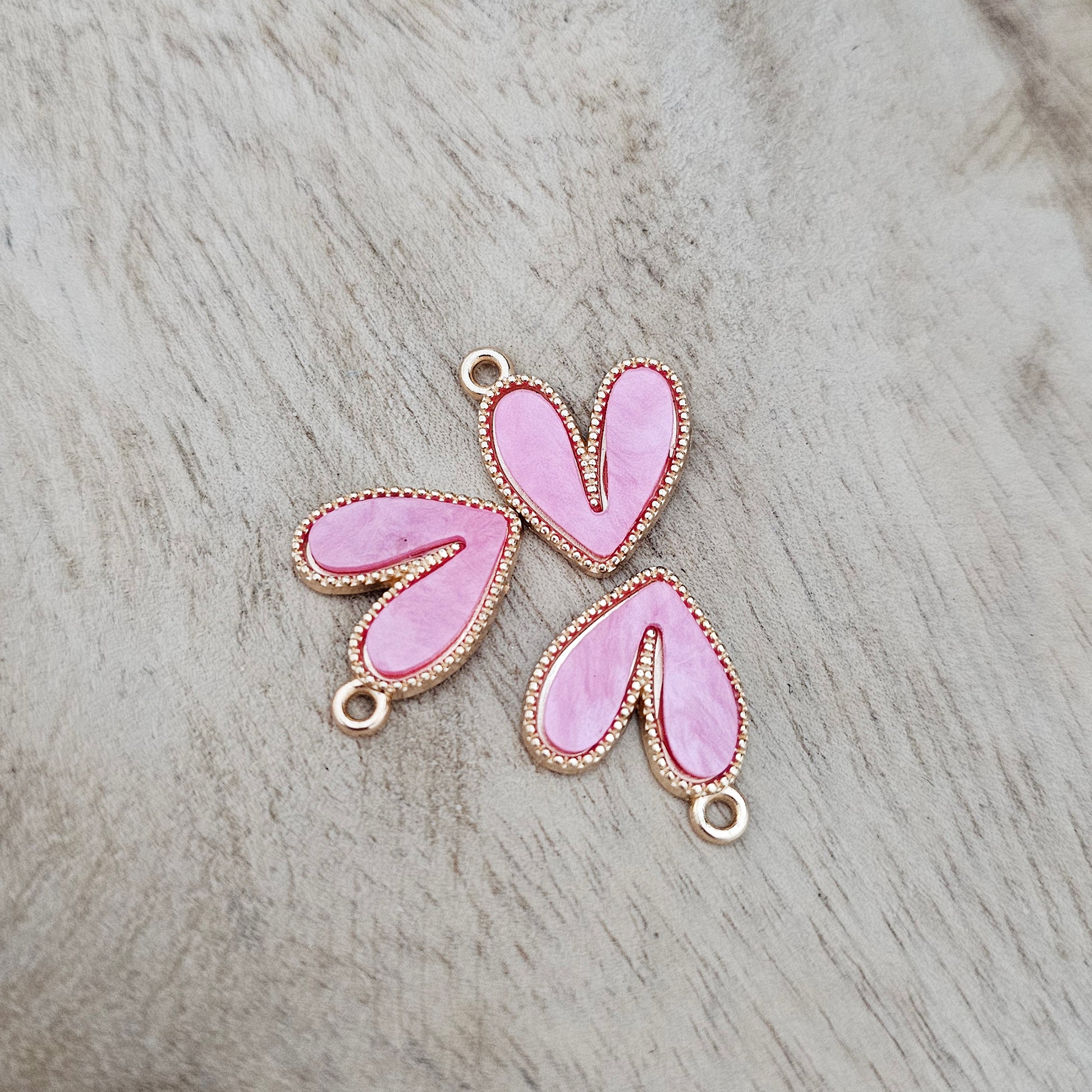 Funky Heart Pink Charm Custom Charm Necklace