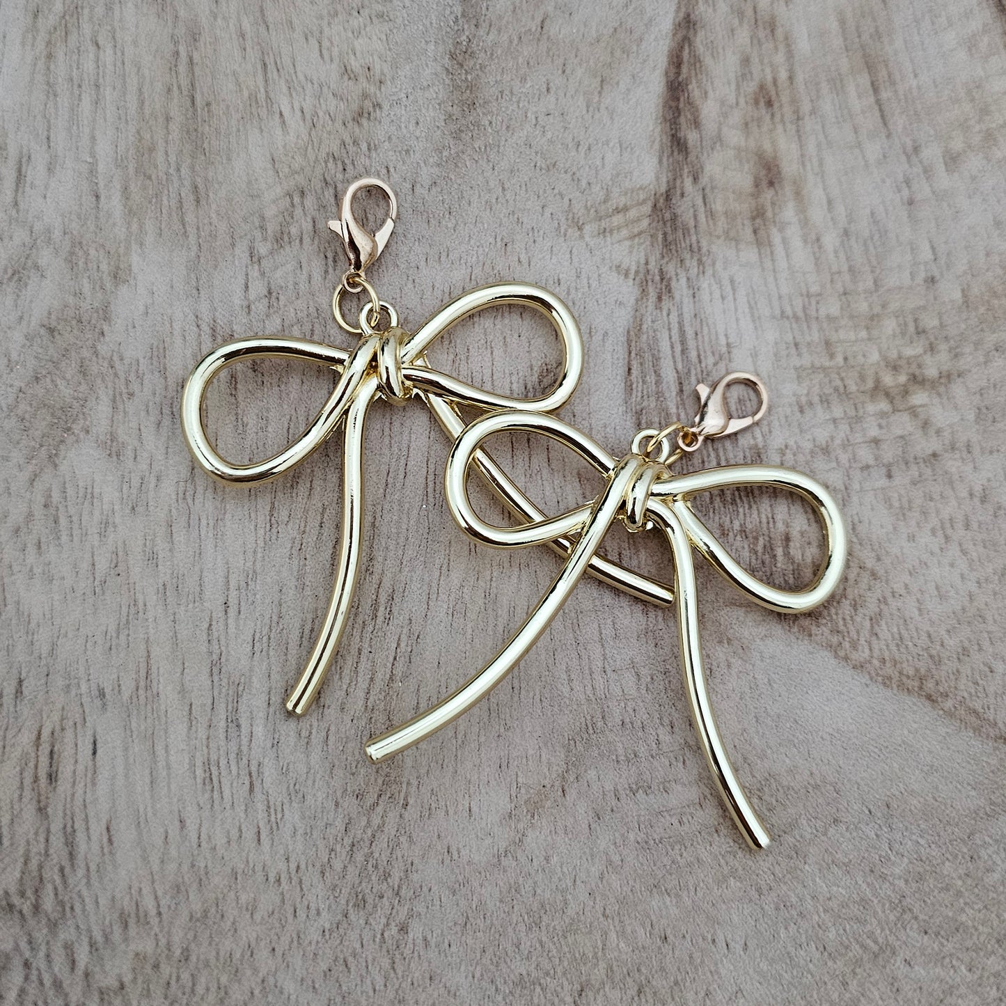 Gold Bow Shoe Charms