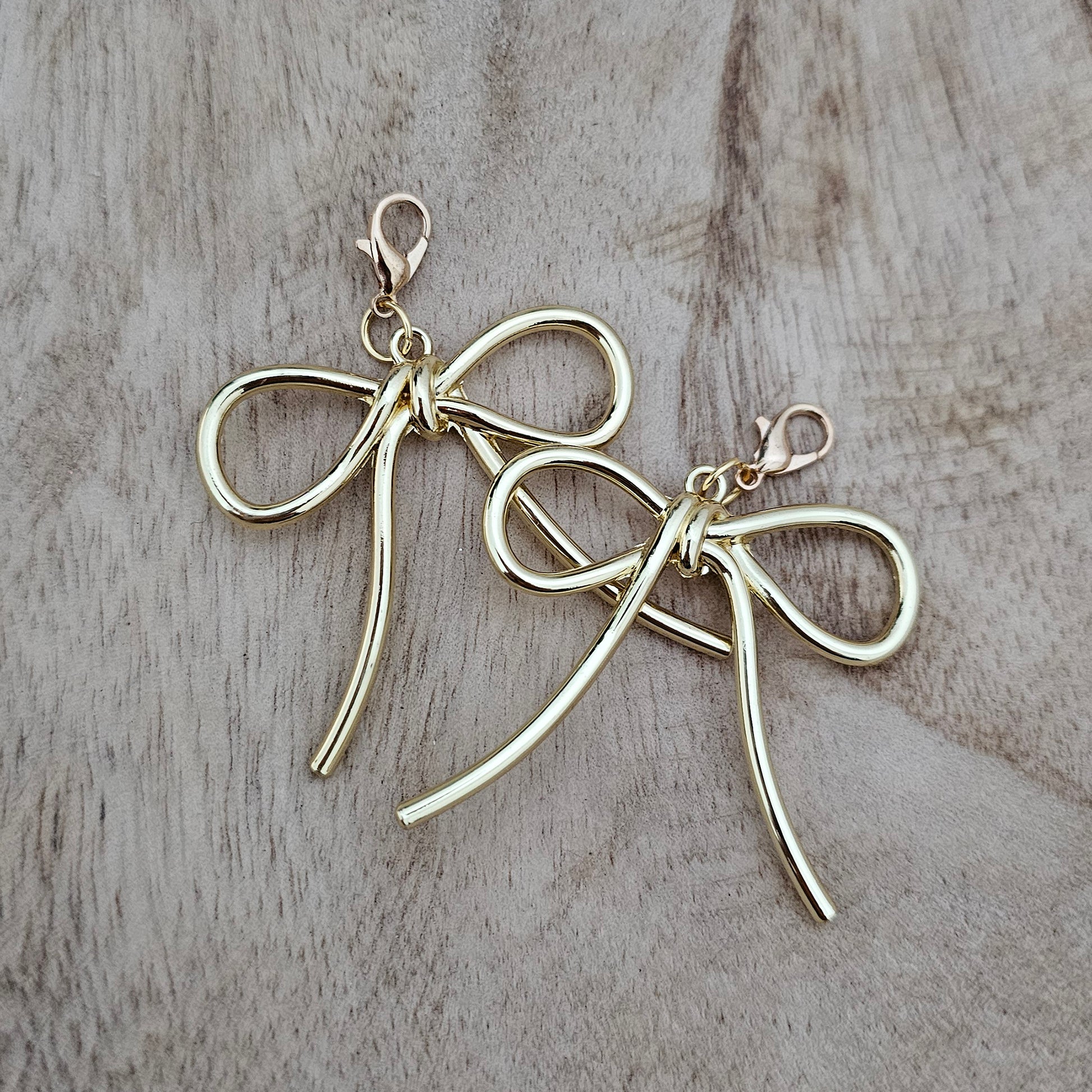 Gold Bow Shoe Charms